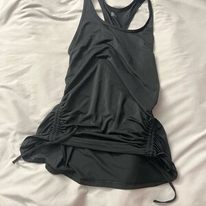 Black Ruched Athletic Tank Top